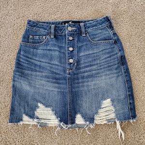 Hollister Ultra High rise jean skirt